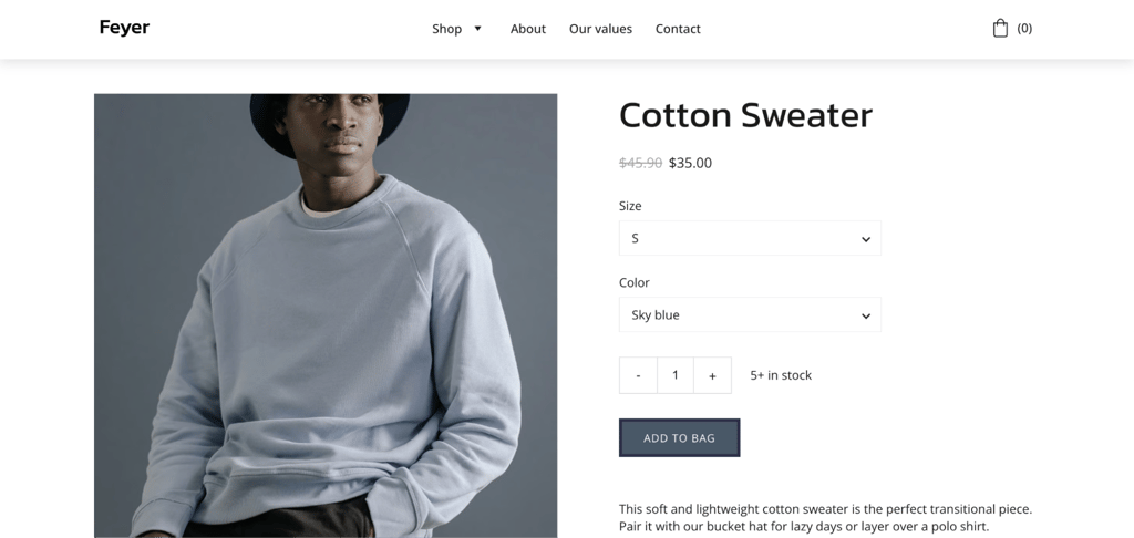 hostinger-website-builder-template-product-page-example