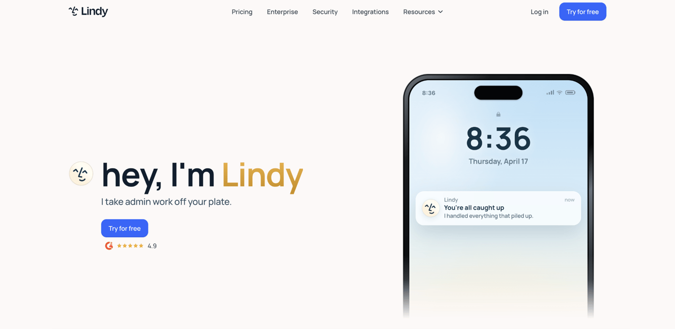 Lindy home page