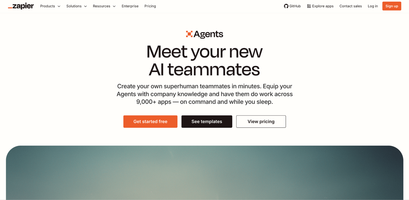 Zapier Agents landing page