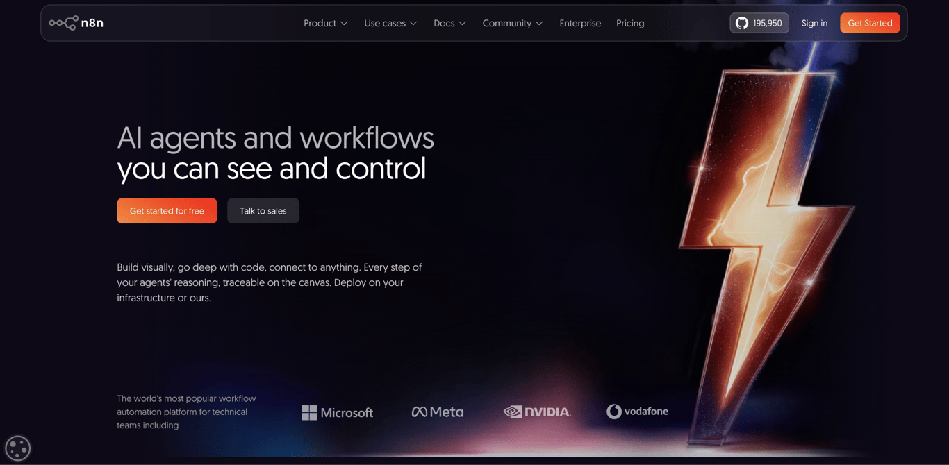 n8n home page