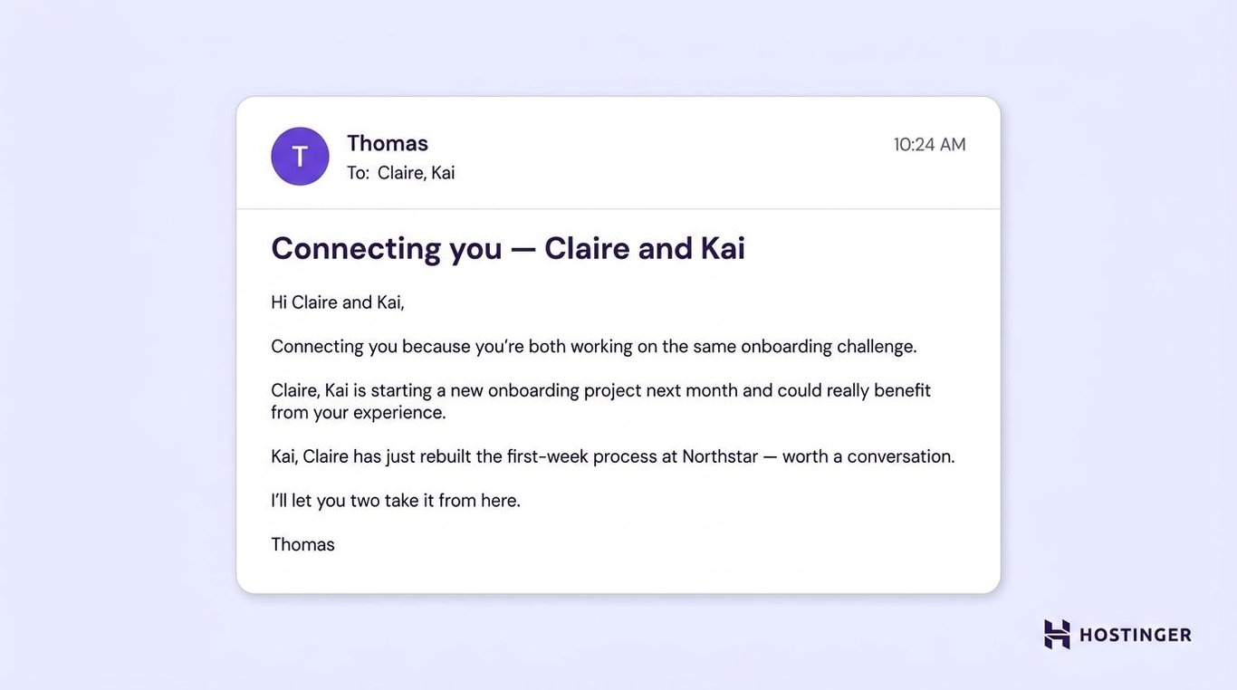 Casual business email example: contact introduction email