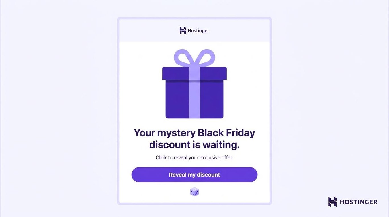 Black Friday mystery discount email