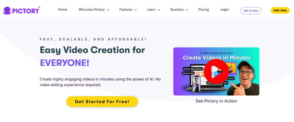 Pictory AI-Homepage