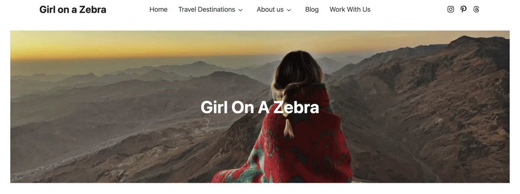 Girl on a Zebra's home page