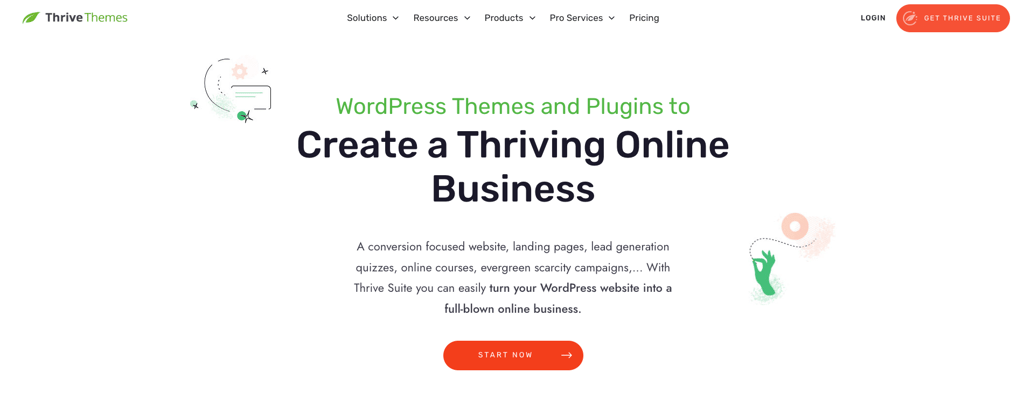 Thrive Suite's website homepage
