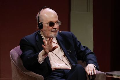 El escritor Salman Rushdie, el lunes en Madrid.