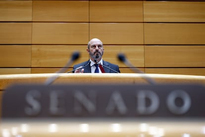 El presidente del Senado, Pedro Rollán, este martes en el Senado.