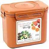e-jen Premium Kimchi, Sauerkraut Container Probiotic Fermentation with Inner Vacuum Lid (Earthenware Brown, 0.9 gal/ 3.4L)