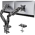 HUANUO Dual Monitor Stand - Full Adjustable Monitor Desk Mount Swivel Vesa Bracket with C Clamp, Grommet Mounting Base for 13