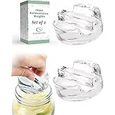 Elementi Fermentation Weight Set of 2 - Easy to Use Glass Fermenting Weights, Perfect Fit for Wide Mouth Mason Jars, Highly D