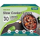 Syntus Slow Cooker Liners, 30 Count Cooking Bags Large Size Disposable Pot Liners Plastic Bags, Fit 3QT to 8QT for Slow Cooke