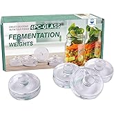 Eleganttime 4 Pack Easy Grip Handle Glass Fermentation Weights Great Mason Jar Wide Mouth Canning Fermenting Pickling Sourkro