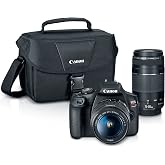 Canon EOS Rebel T7 DSLR Camera Double Zoom Lens Kit with EF-S 18-55mm and EF 75-300mm Lenses, 24.1 Megapixel CMOS (APS-C) Sen