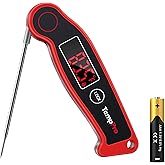 TempPro TP19 Waterproof Digital Meat Thermometer for Grilling with Ambidextrous Backlit & Thermocouple Instant Read Kitchen C