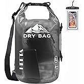 HEETA Dry Bag Waterproof for Women Men, 5L/10L/20L/30L/40L Roll Top Lightweight Dry Storage Bag Backpack with Phone Case for