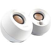 Creative Pebble 2.0 USB-Powered Desktop Speakers with Far-Field Drivers and Passive Radiators for PCs and Laptops (White)