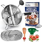 Stainless Steel Food Mills With 3 Milling Discs,Ergonomic design Of Rotary Food Mills For Tomato Sauce,Potatoes,Jams with Sil