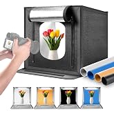NEEWER 50W Upgraded Photo Studio Light Box, 24"x24" Portable Folding Photography Lightbox, 4 Backdrops, 5600K 160 LEDs 5200lx