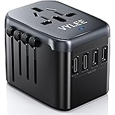 VYLEE Universal Travel Adapter, 5 in 1 International Power Adapter with 3.5A 2xUSB-A & 2xUSB-C Ports, Travel Plug Adapter Wor