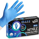 SwiftGrip Disposable Nitrile Exam Gloves, Blue, Latex Free, Medical Gloves for Cleaning, Food-Safe, Powder Free, Non-Sterile