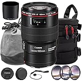 Canon EF 100mm f/2.8L Macro is USM Lens Bundle | L-Series Macro Prime with 1:1 Magnification, Hybrid Image Stabilization & Fa