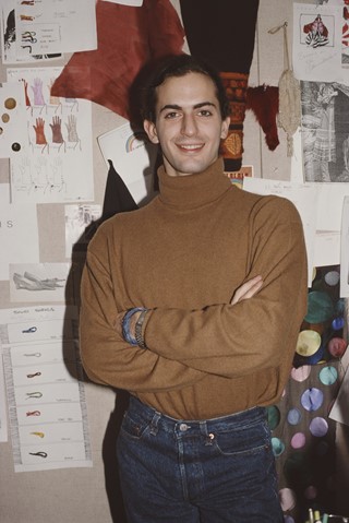 Fashion designer Marc Jacobs in his new office, January 1989