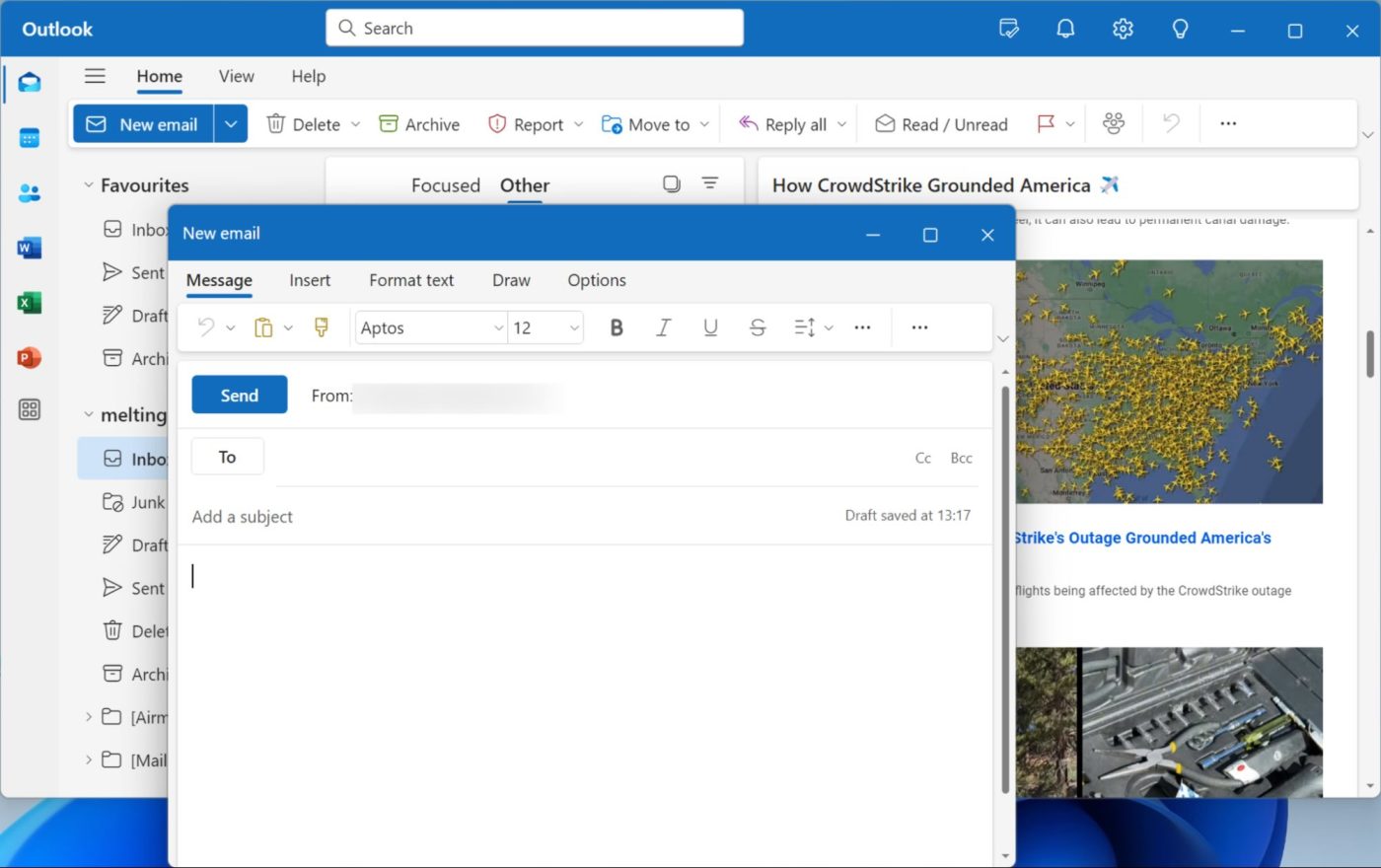 Microsoft Outlook, our pick for the best productivity app for email. 