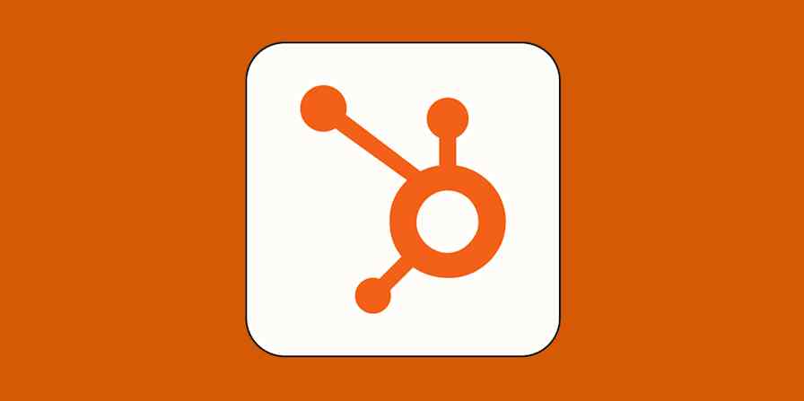 A hero image for HubSpot app tips with the HubSpot logo on an orange background