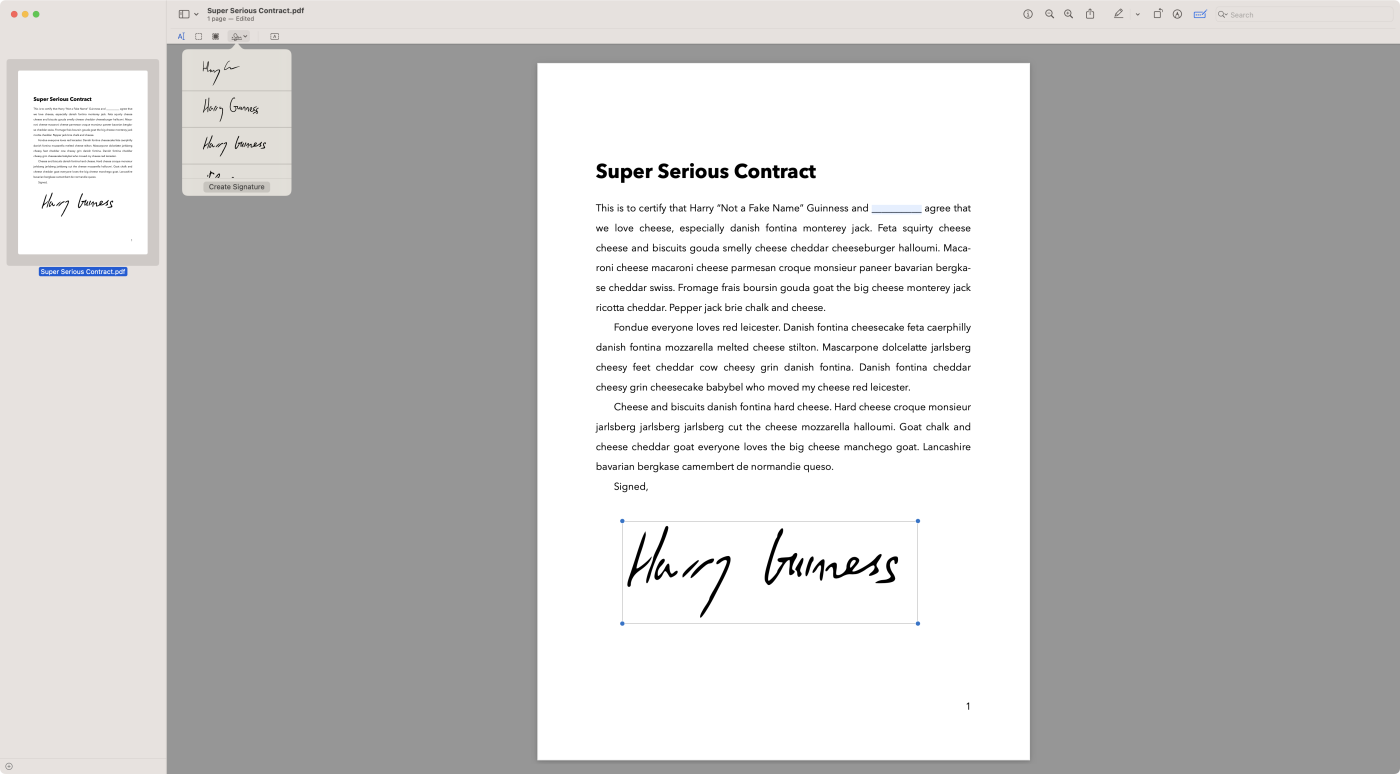 Preview, our pick for the best electronic signature app for occasionally signing documents on a Mac