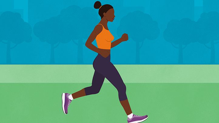 illustration woman jogging