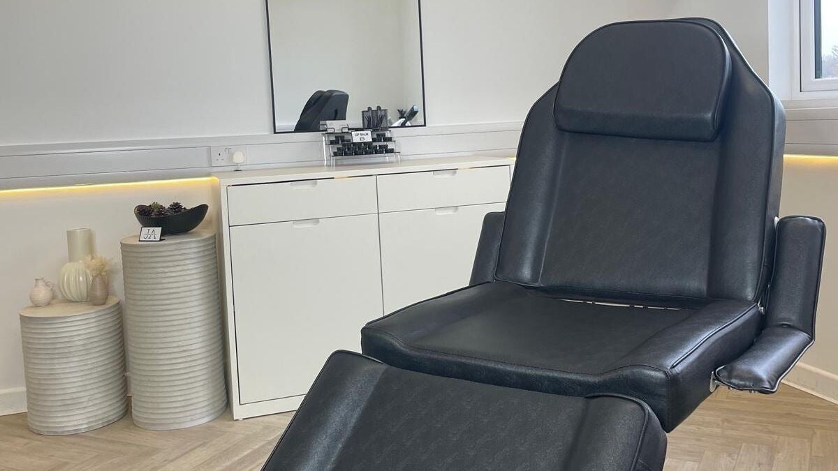 Comfortable treatment chair at Jack Anthony Aesthetics, London, England, GB, offering a serene environment.