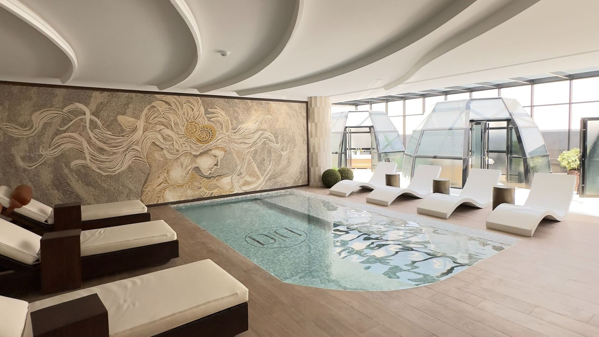 Luxurious pool area at Dar Dujour Al Rawda I دار ديجور الروضة, Riyadh, Riyadh Province, SA with elegant decor.
