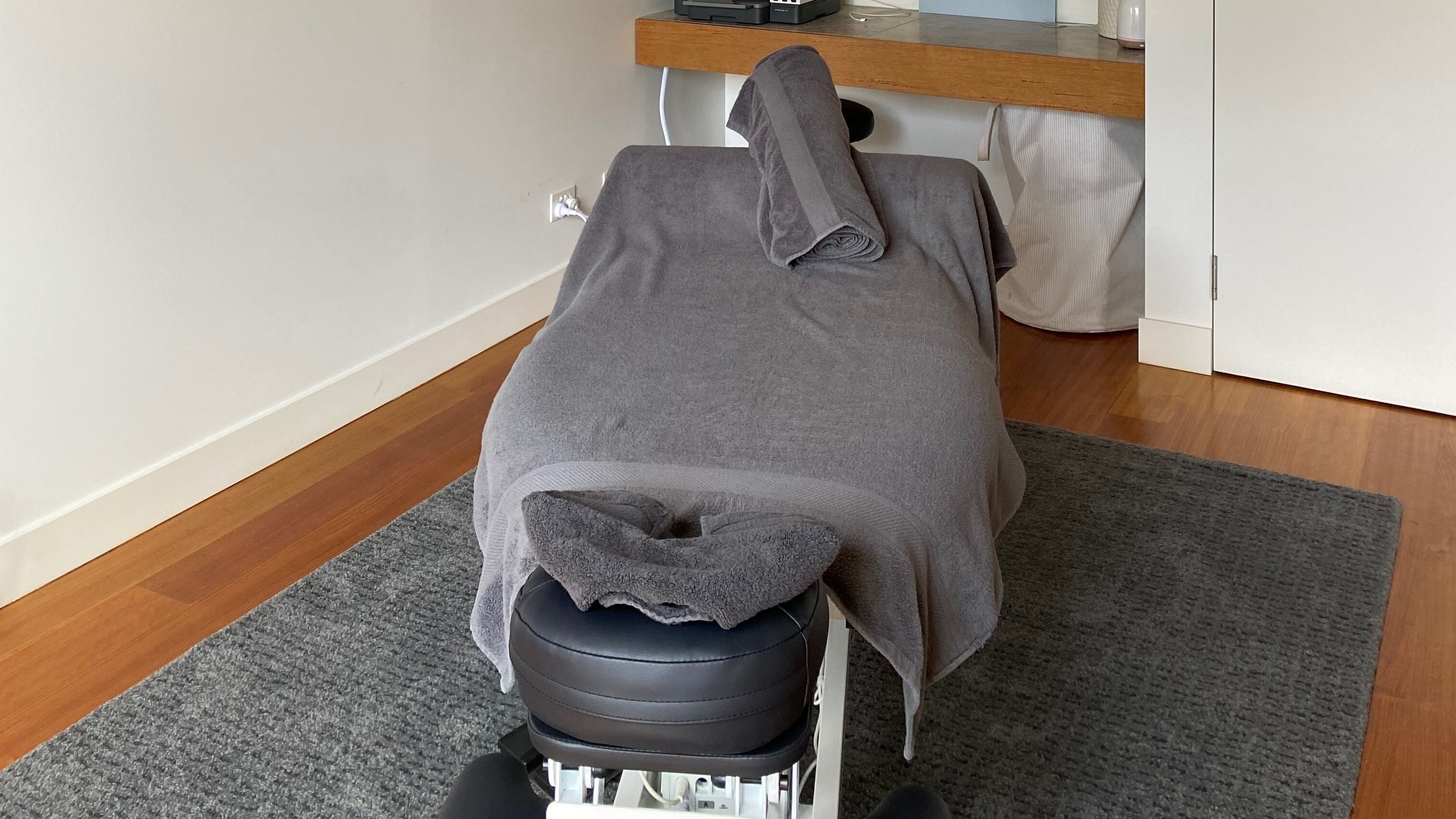 Massage table at Elevate Sports and Remedial Massage, Mornington, Victoria, AU, ready for client relaxation.