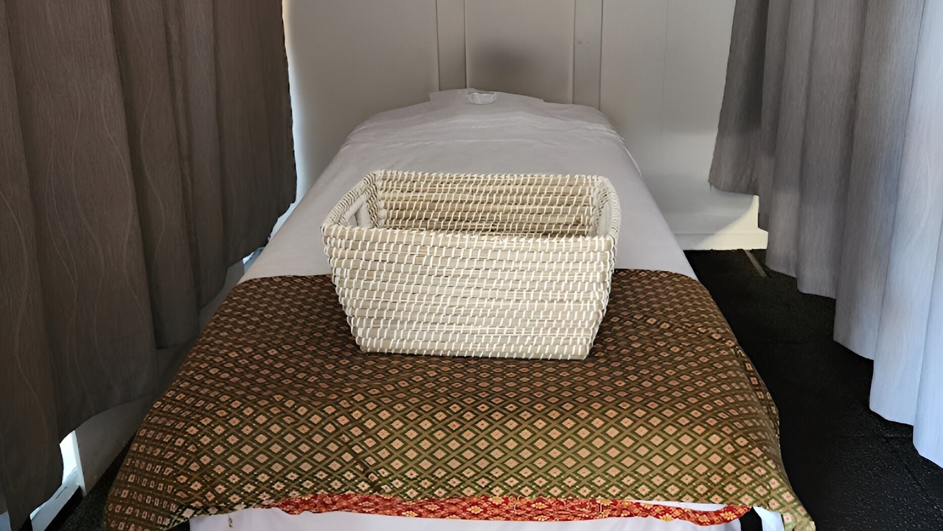 Comfortable massage table at Spawood Traditional Thai Massage in Manly, Queensland, AU, with soothing decor.