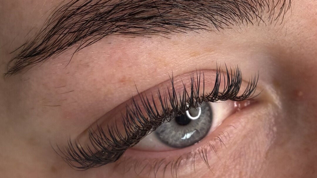 Close-up of elegant eyelash extensions at Sketchd the Studio - Point Cook, Melbourne, Victoria, AU.