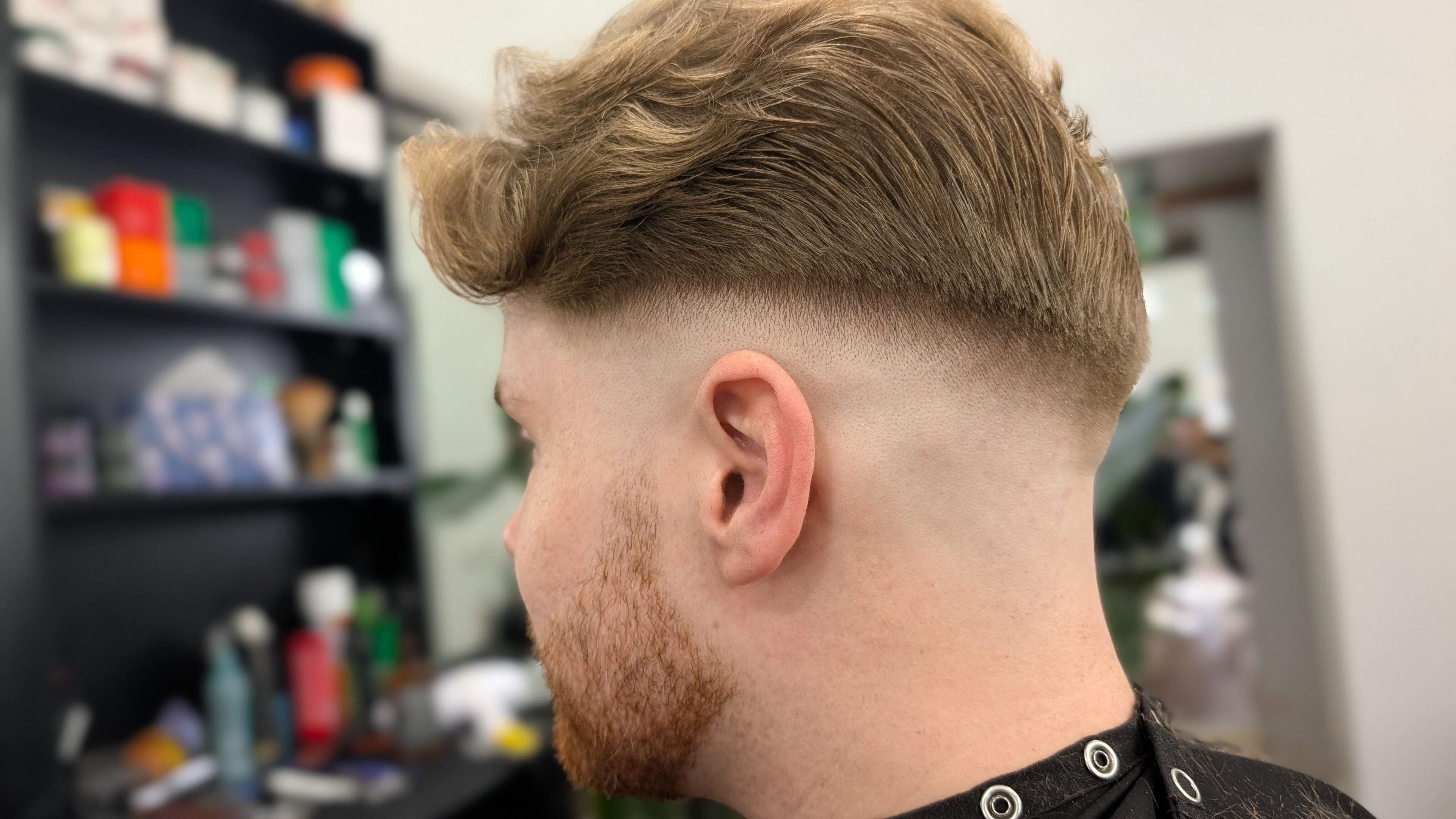 Close-up of a fresh fade haircut at The Barber Hero Prahran Shop, Prahran, Victoria, AU.
