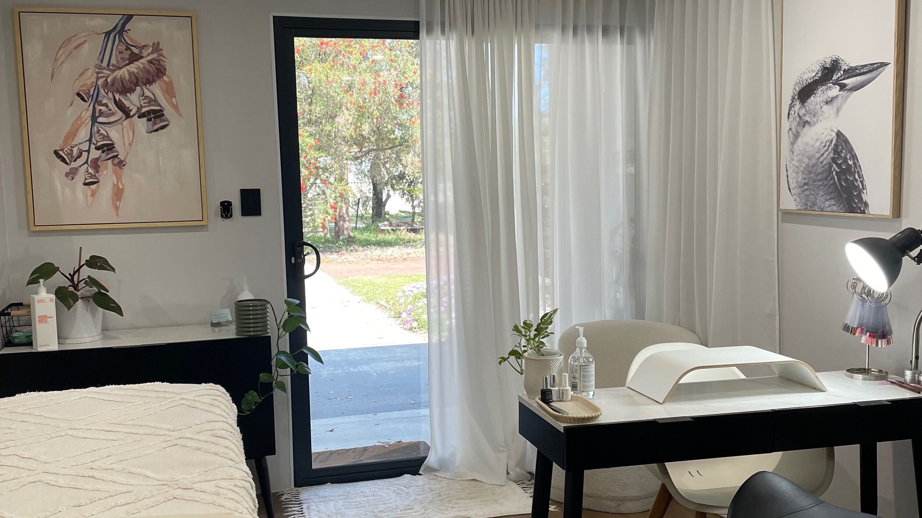 Relaxing interior of Escape Into Beauty, Cardup, Western Australia, AU, featuring comfortable chair and soothing decor.