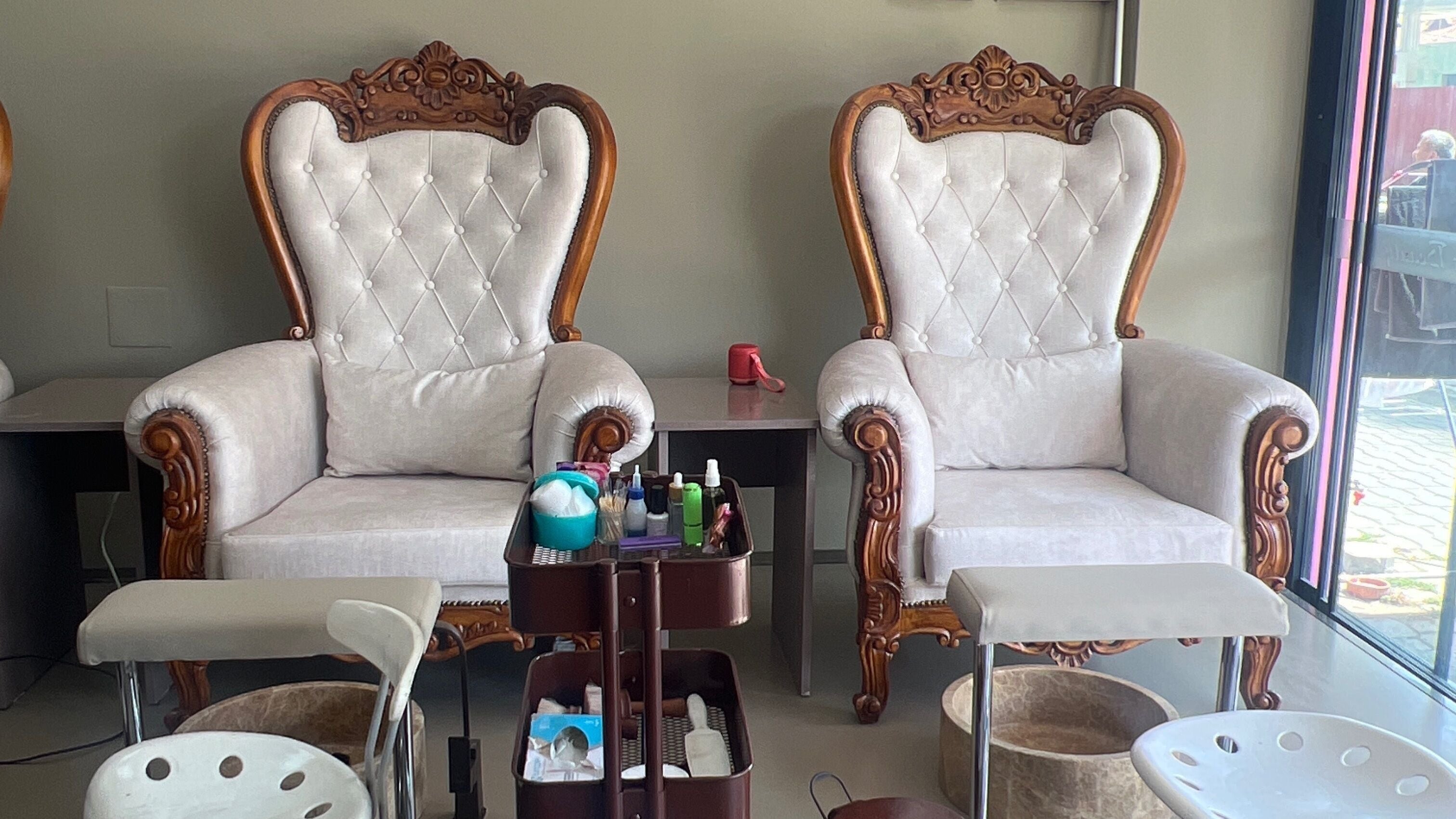 Luxurious pedicure chairs at Sisters Beauty in Muğla, Muğla, TR, inviting relaxation and pampering.