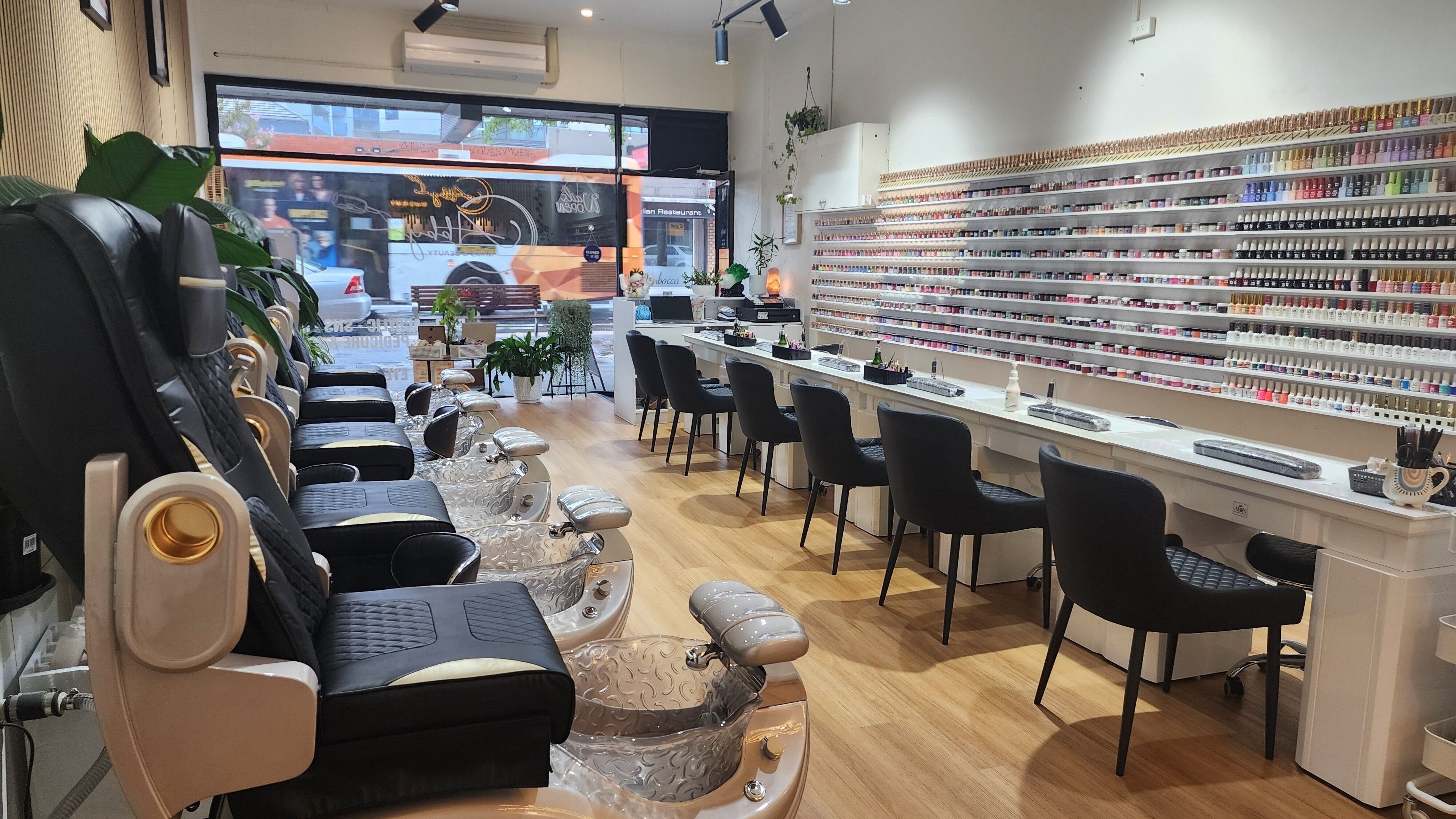 Relaxing ambiance at Abby Nails And Beauty, Melbourne, Victoria, AU showcasing elegant nail stations.