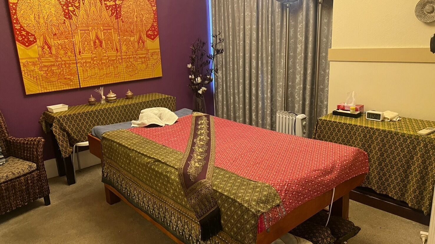 Peaceful Thai decor massage room at Good Thai Massage, Auckland, Auckland, NZ.