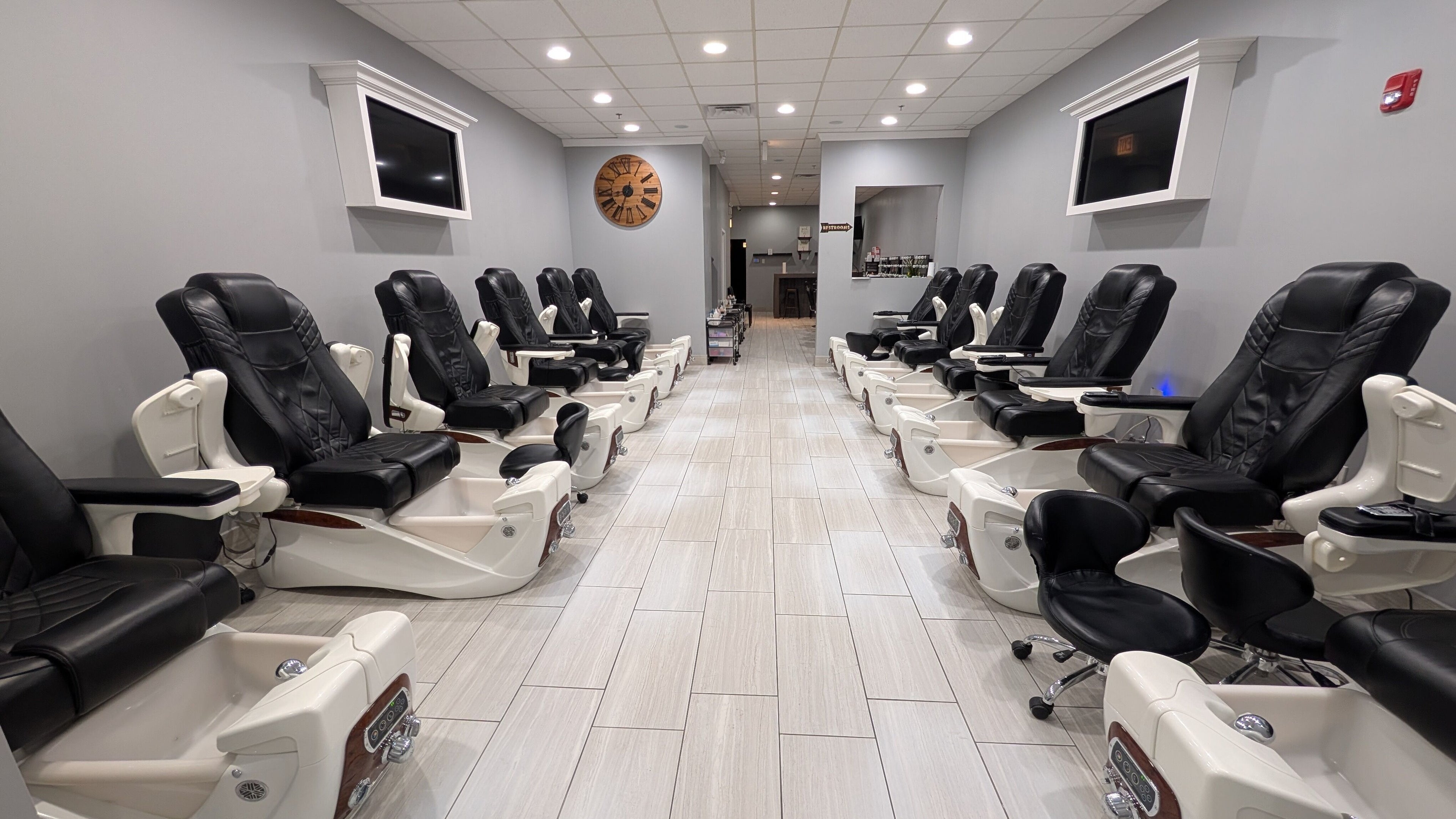 Elegant pedicure spa chairs at Nail Bliss and Spa Inc., Bridgeview, Illinois, US, promising ultimate relaxation.
