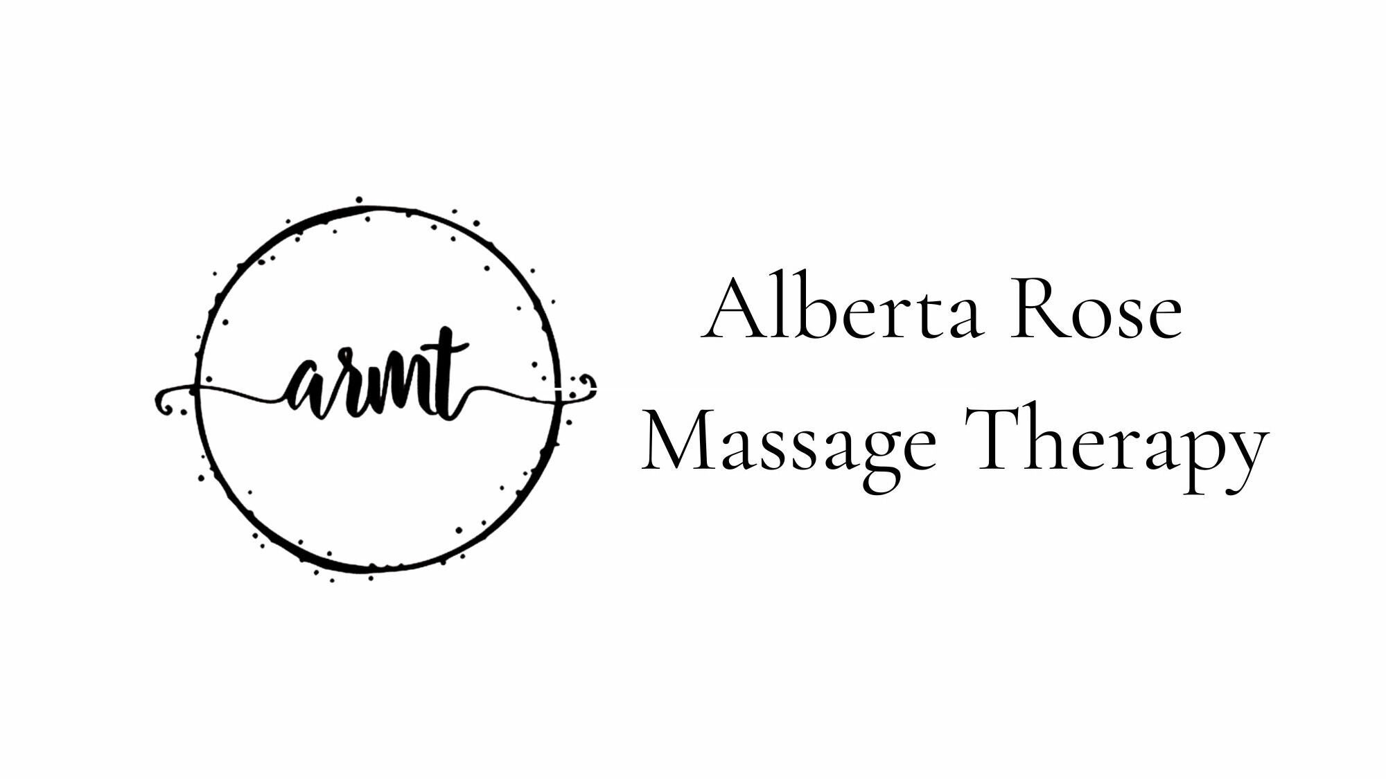 Elegant logo of Alberta Rose Massage Therapy in Spruce Grove, Alberta, CA, showcasing sophisticated design.