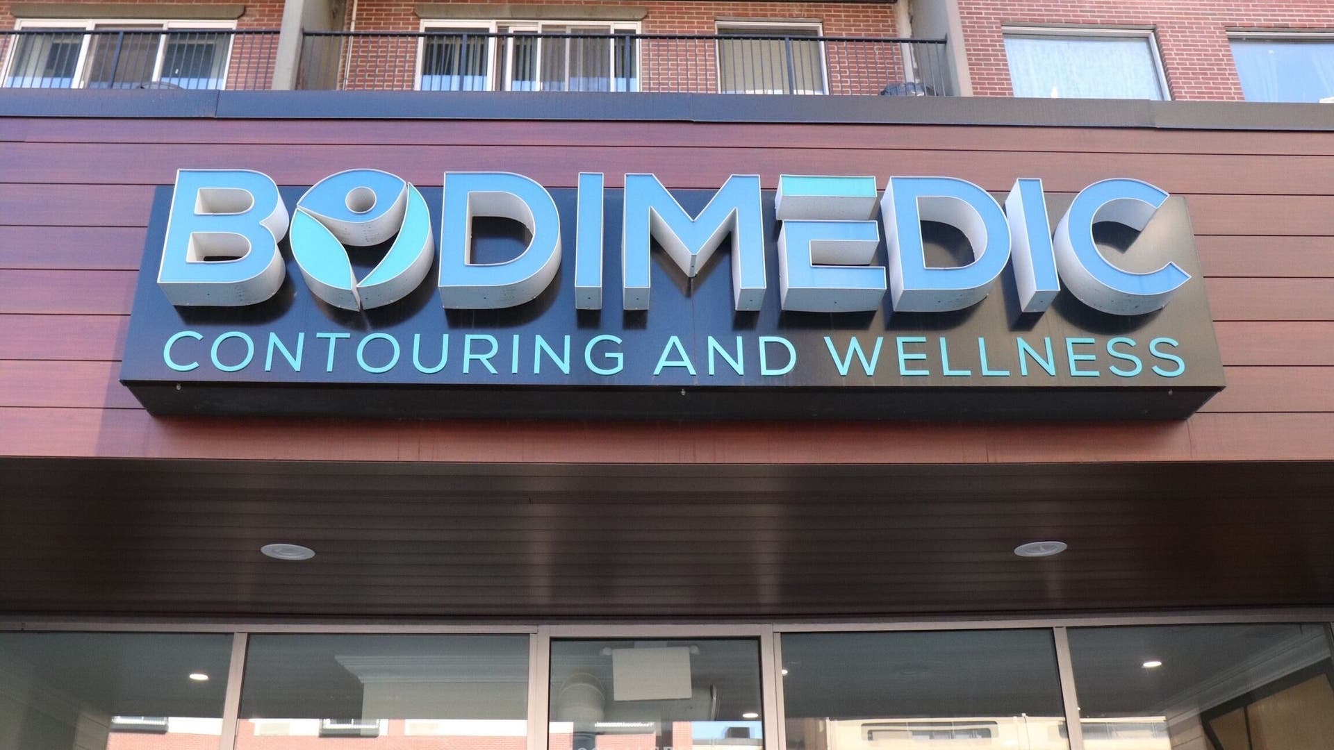 BodiMedic Contouring and Wellness signage view in Edmonton, Alberta, CA.