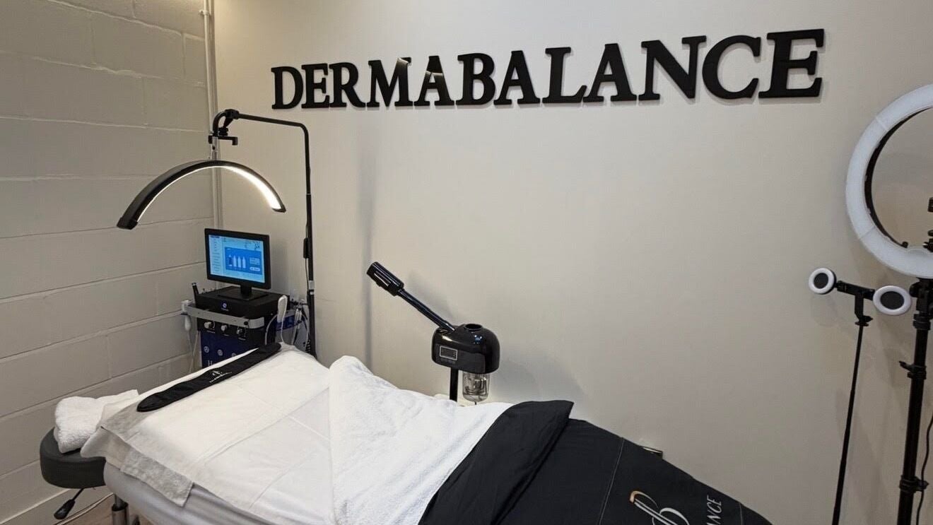 Tranquil treatment room at DermaBalance, Royal Tunbridge Wells, England, GB, featuring modern therapy equipment.