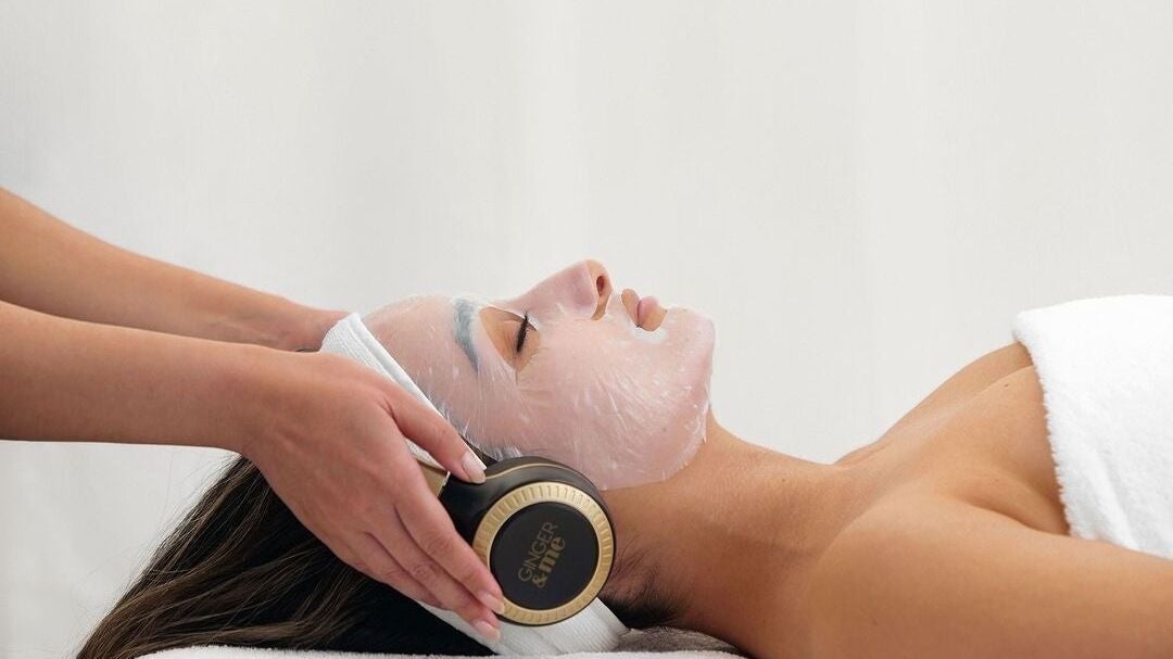 Relaxing facial treatment at Jenae Ashley Beauty, Beaudesert, Queensland, AU with headphones enhancing experience.