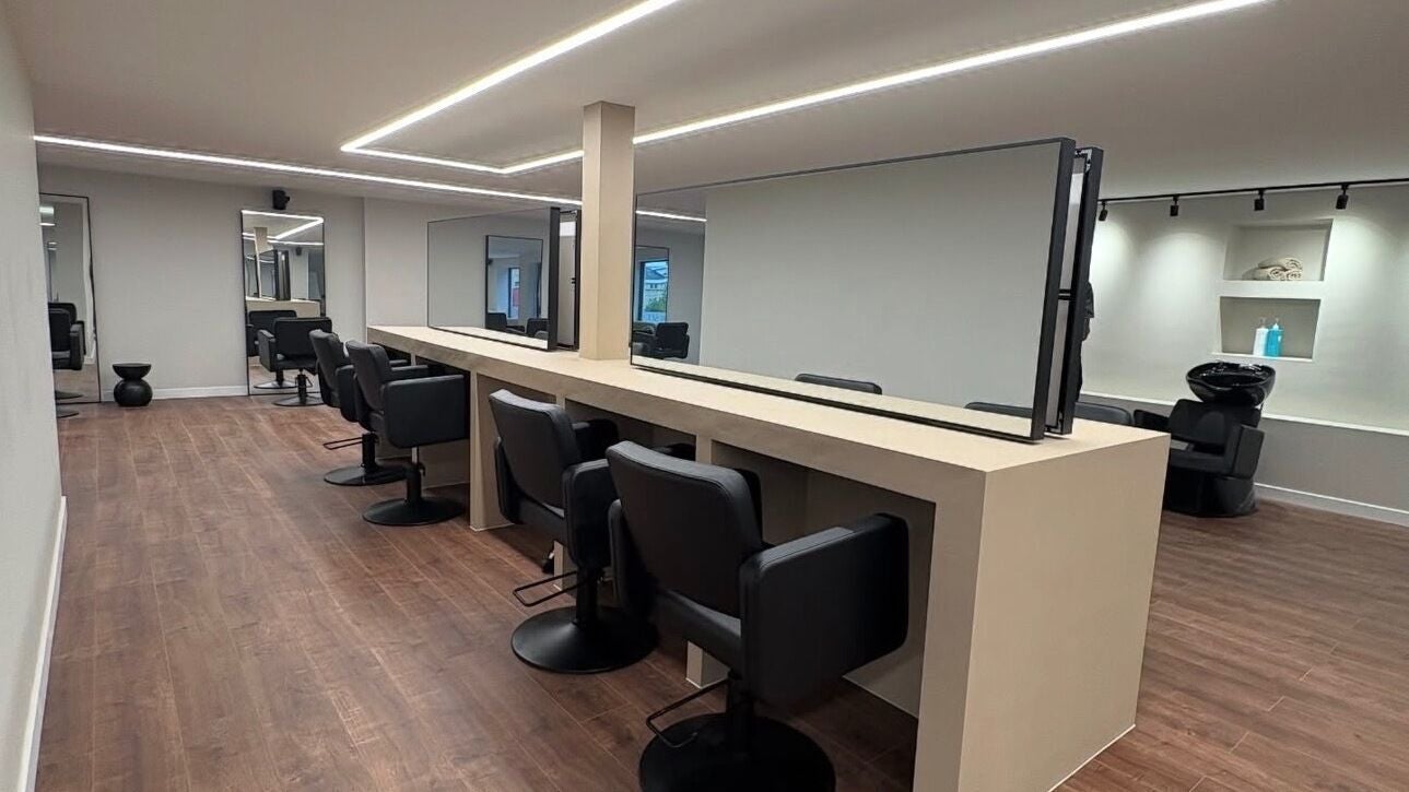 Modern styling chairs and mirrors at The Hair Edit by caitlin in Hamilton, Scotland, GB.