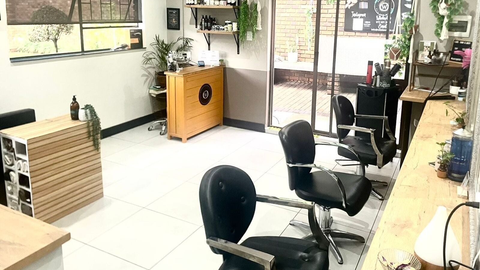 Interior of Odette Will Hair and Makeup, Pretoria, Gauteng, ZA: modern salon chairs and decor.