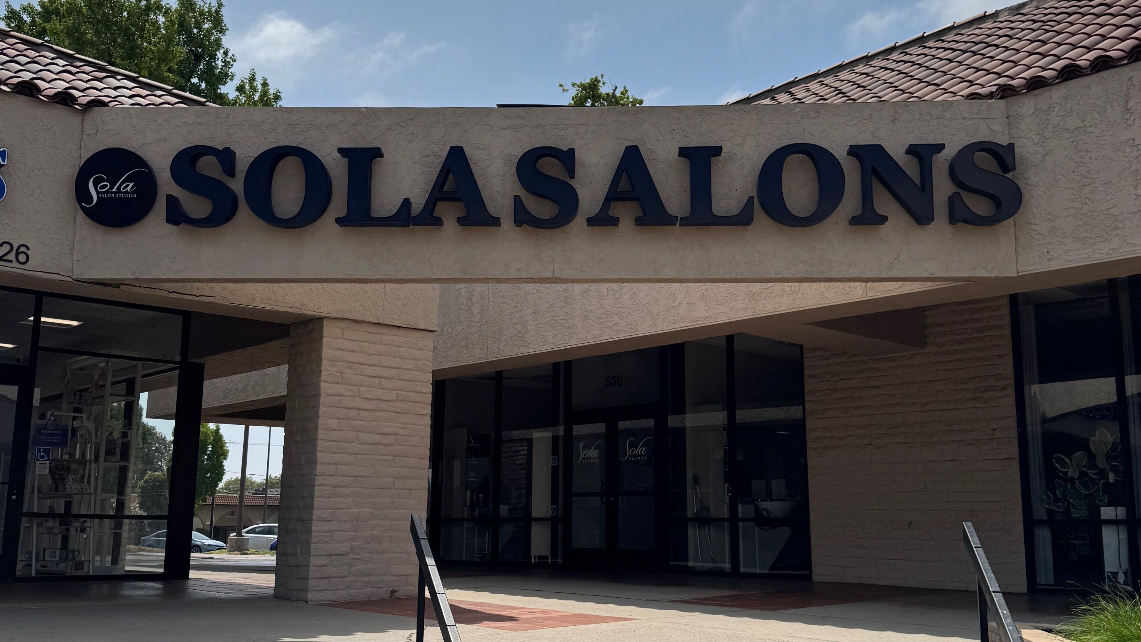 Entrance of Fetelash Studio in Monrovia, California, US displays inviting salon ambiance.