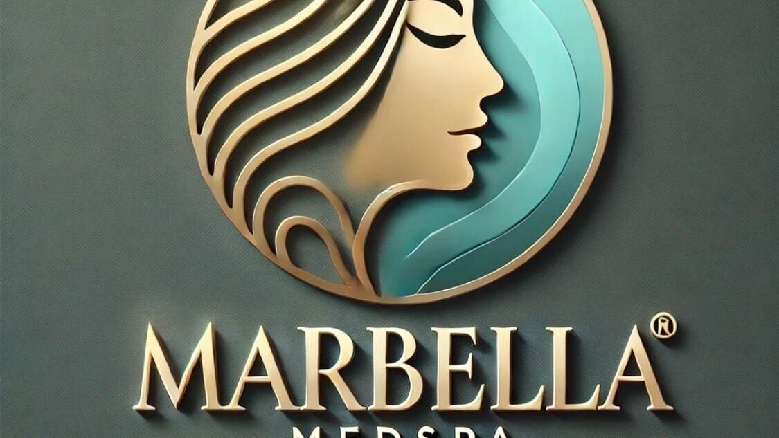 Marbella Med Spa logo featuring elegant woman's silhouette in Jackson Heights, NY, US.