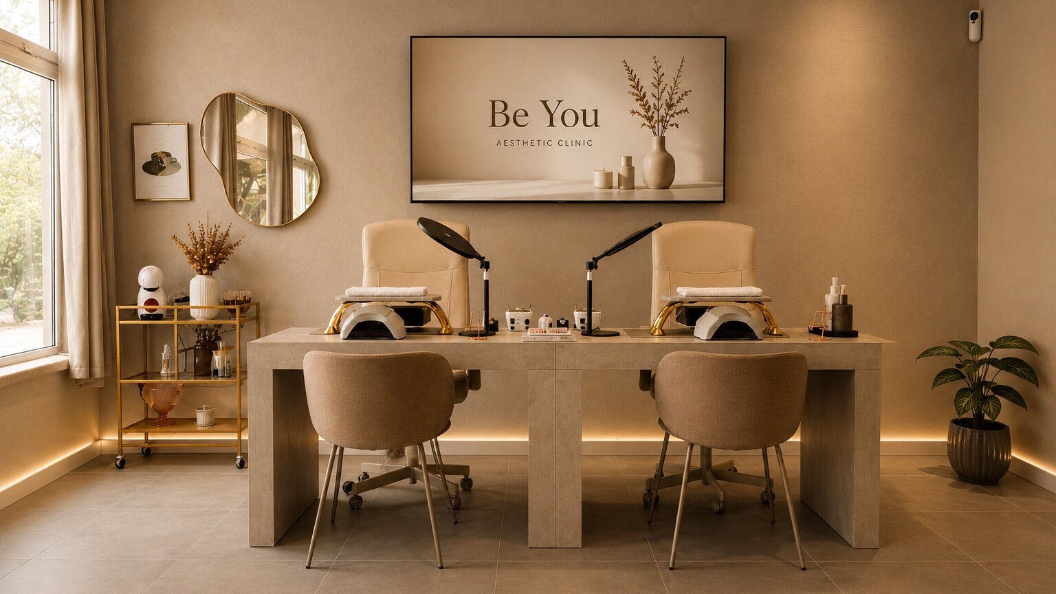 Elegant interior of Be You Beauty Concept, Alcabideche, Lisboa, PT with modern decor and cozy seating.